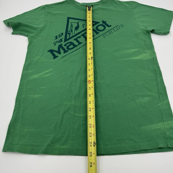 MARMOT for Life Nice Green 1974 size M Tee Shirt Cotton‎ Interesting Dye Pattern - Picture 3 of 13